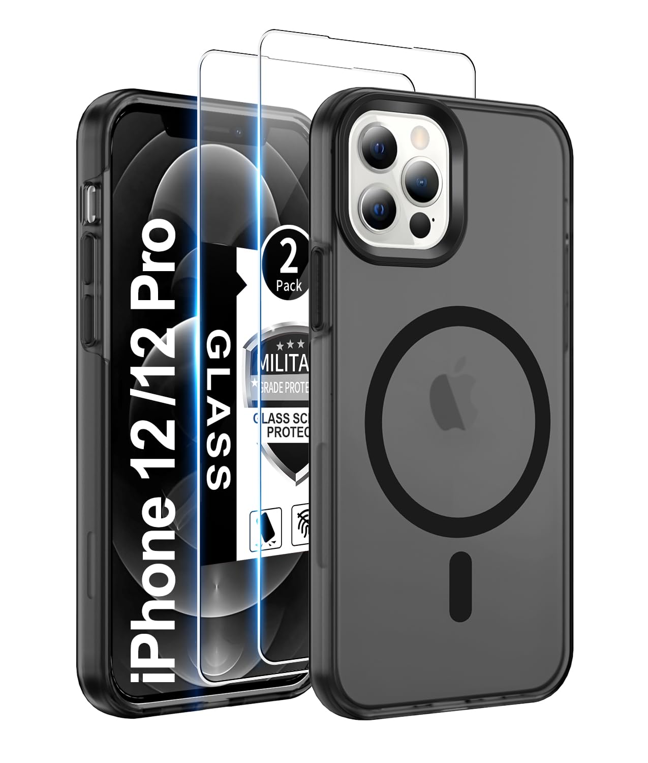 Gritup for iPhone 12 Case:iPhone 12 Pro Phone Case [Compatible with Magsafe] Tra