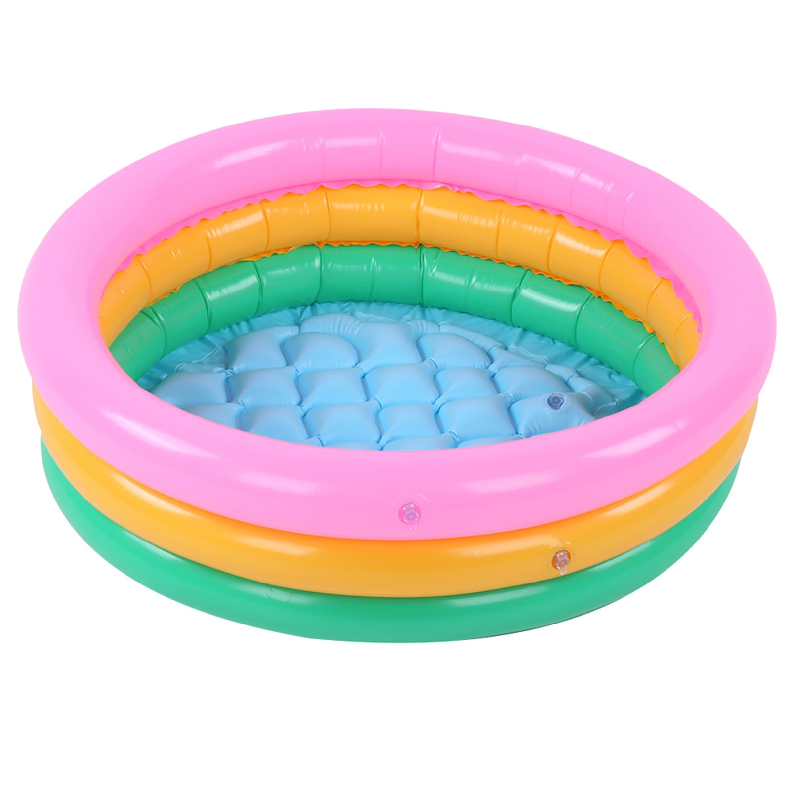 Generic Inflatable Kiddie Pool, Round Multicolor 3 Ring Baby Pool, Blow Up Pool 