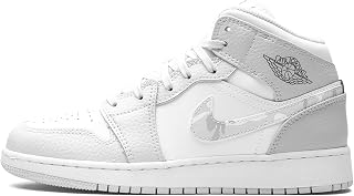 Nike Jordan Youth Air Jordan 1 MID SE GS DD3235 100 Grey Camo Swoosh-Size 7Y