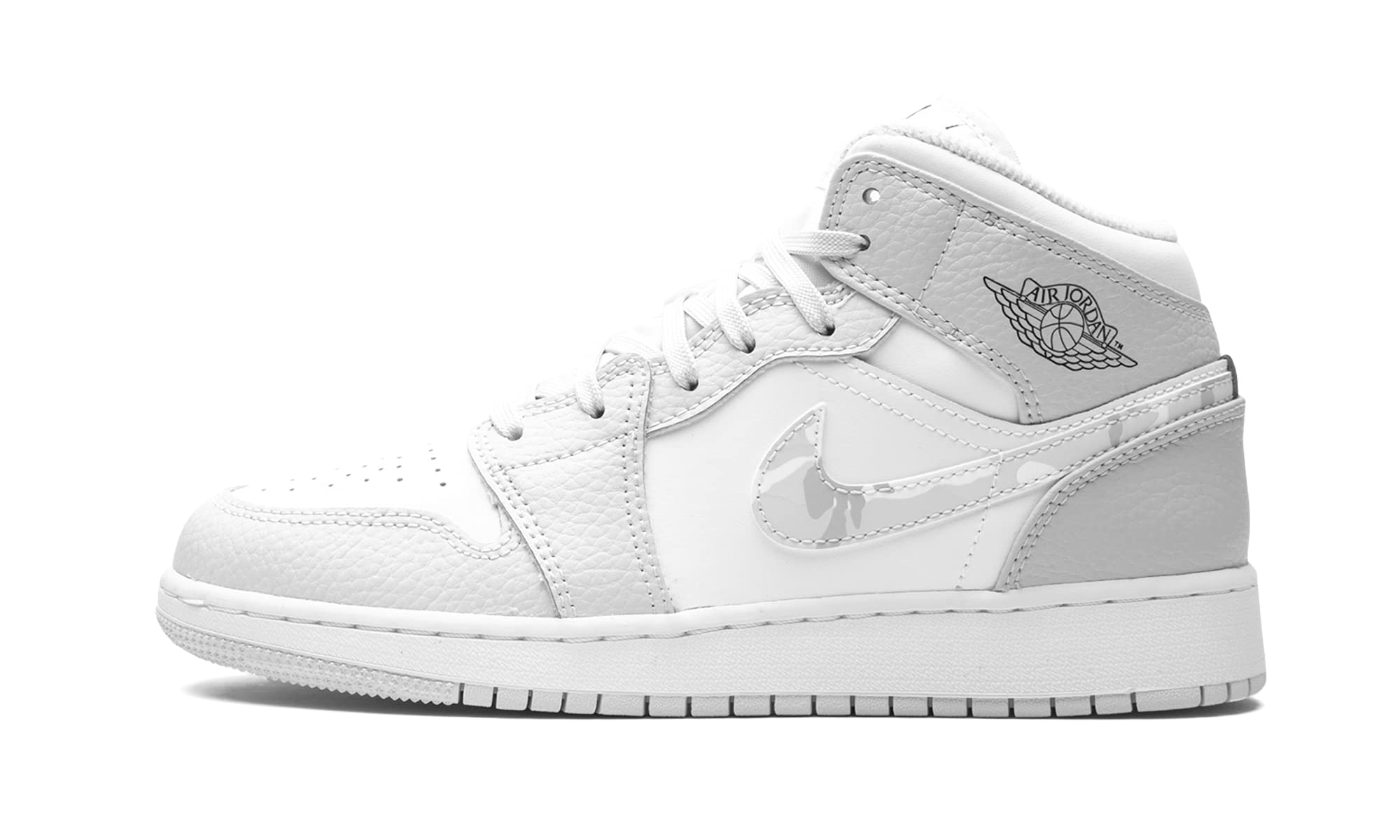 Nike Jordan Youth Air Jordan 1 MID SE GS DD3235 100 Grey Camo Swoosh-Size 7Y