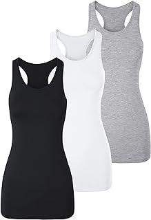 TAIPOVE Women's Racerback Tank Top Long Camisole Sleeveless Yoga Shirts Workout Tops Pack of 3