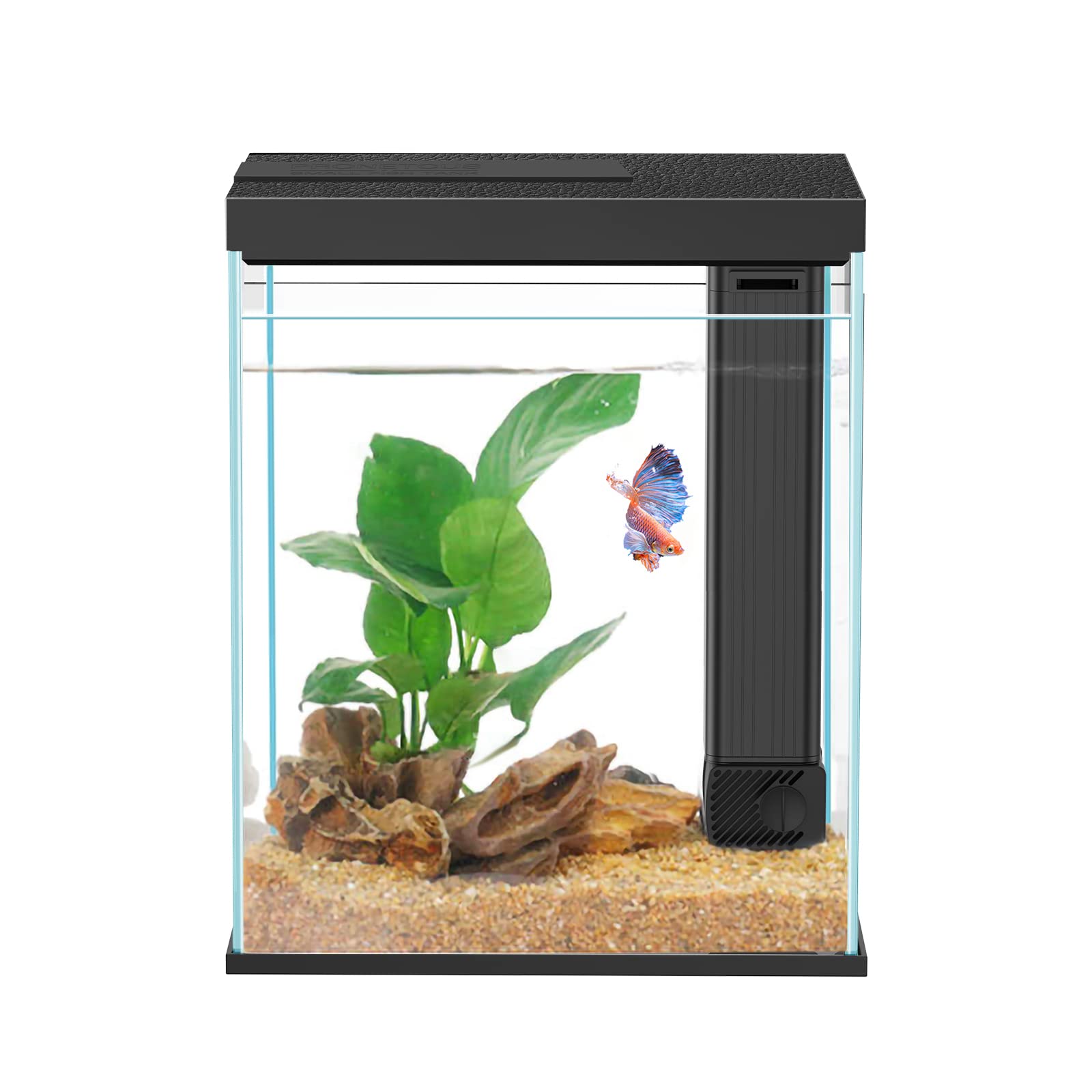 Pronetcus Betta Fish Tank, 2 Gallon Glass Aquarium Starter Kit, Small Fish Tank 