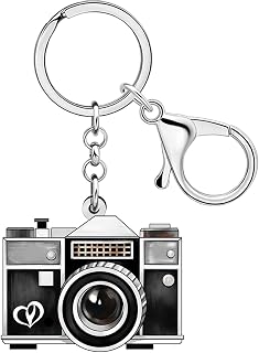 80s 90s Vintage Acrylic Camera Keychain Gift for Women Girls Wallet Accessories