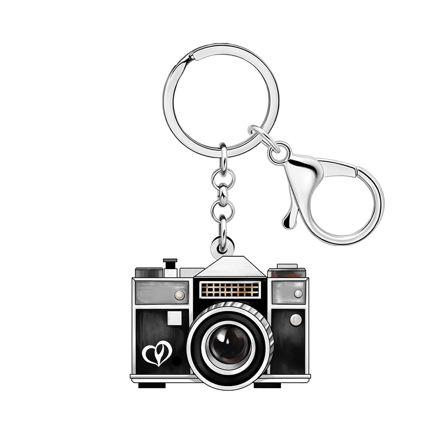 80s 90s Vintage Acrylic Camera Keychain Gift for Women Girls Wallet Accessories