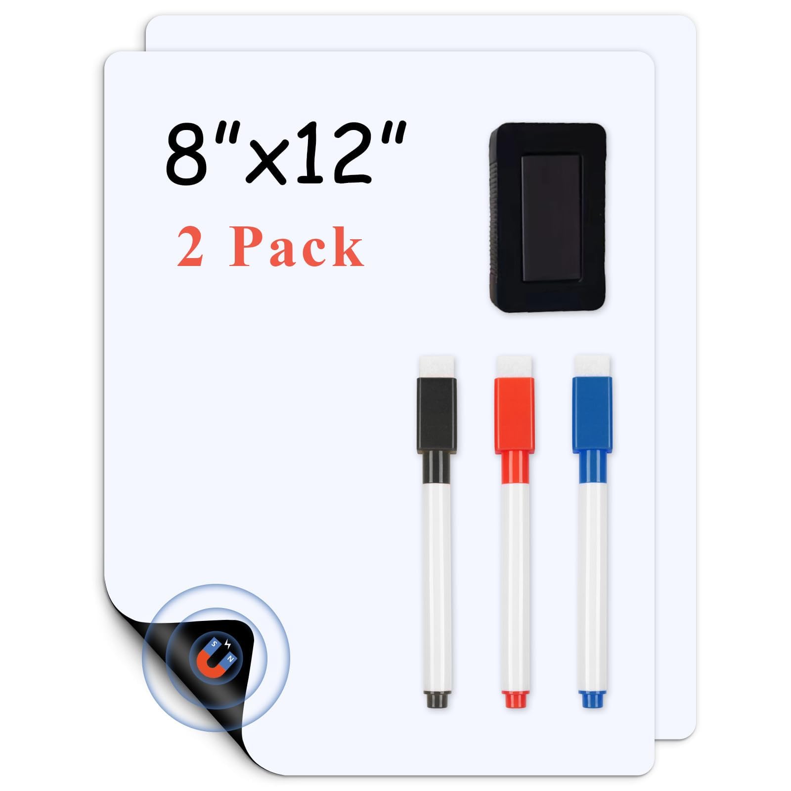 LYZZXI Magnetic Whiteboard for Fridge 2-Pack: Two Zones for Family Plans | Help 