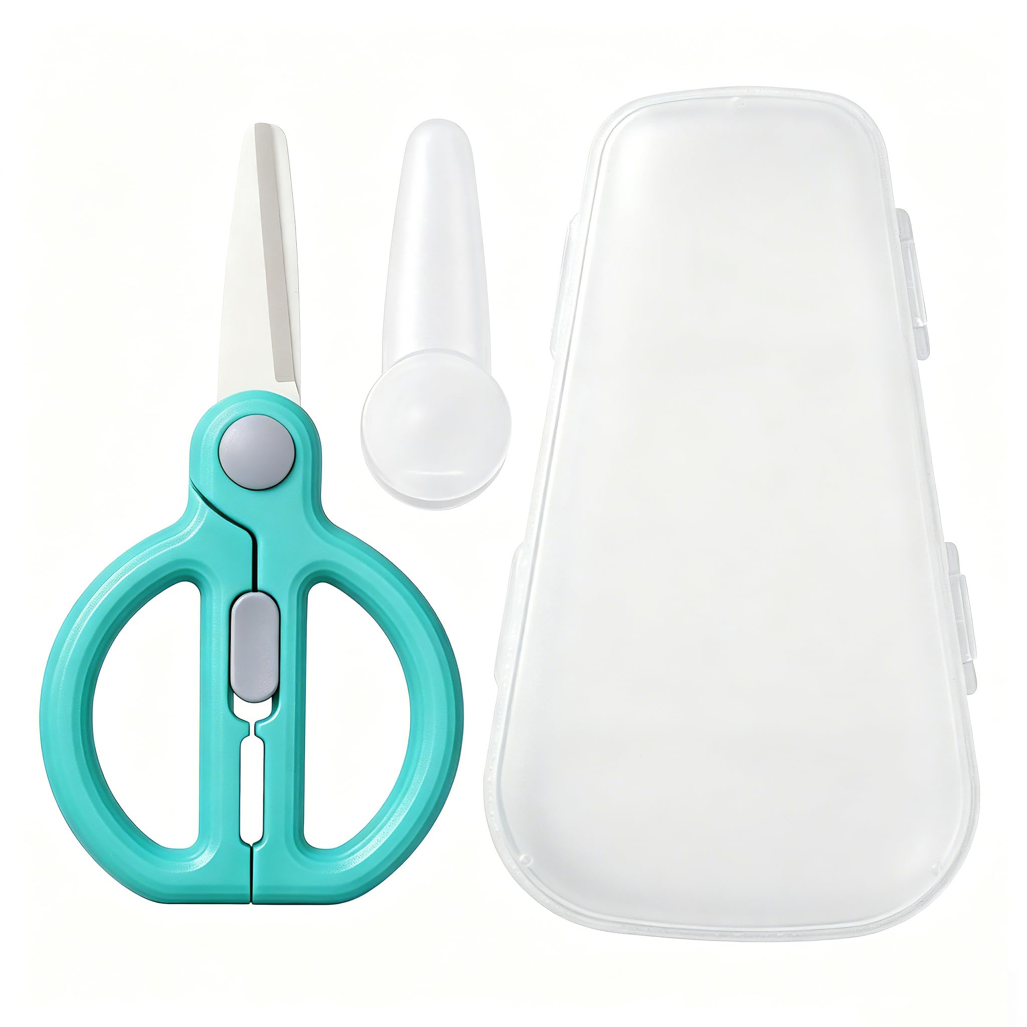 Ceramic Baby Food Scissors Kids with Case, Travel Scissors with Lock (D) | Kids 