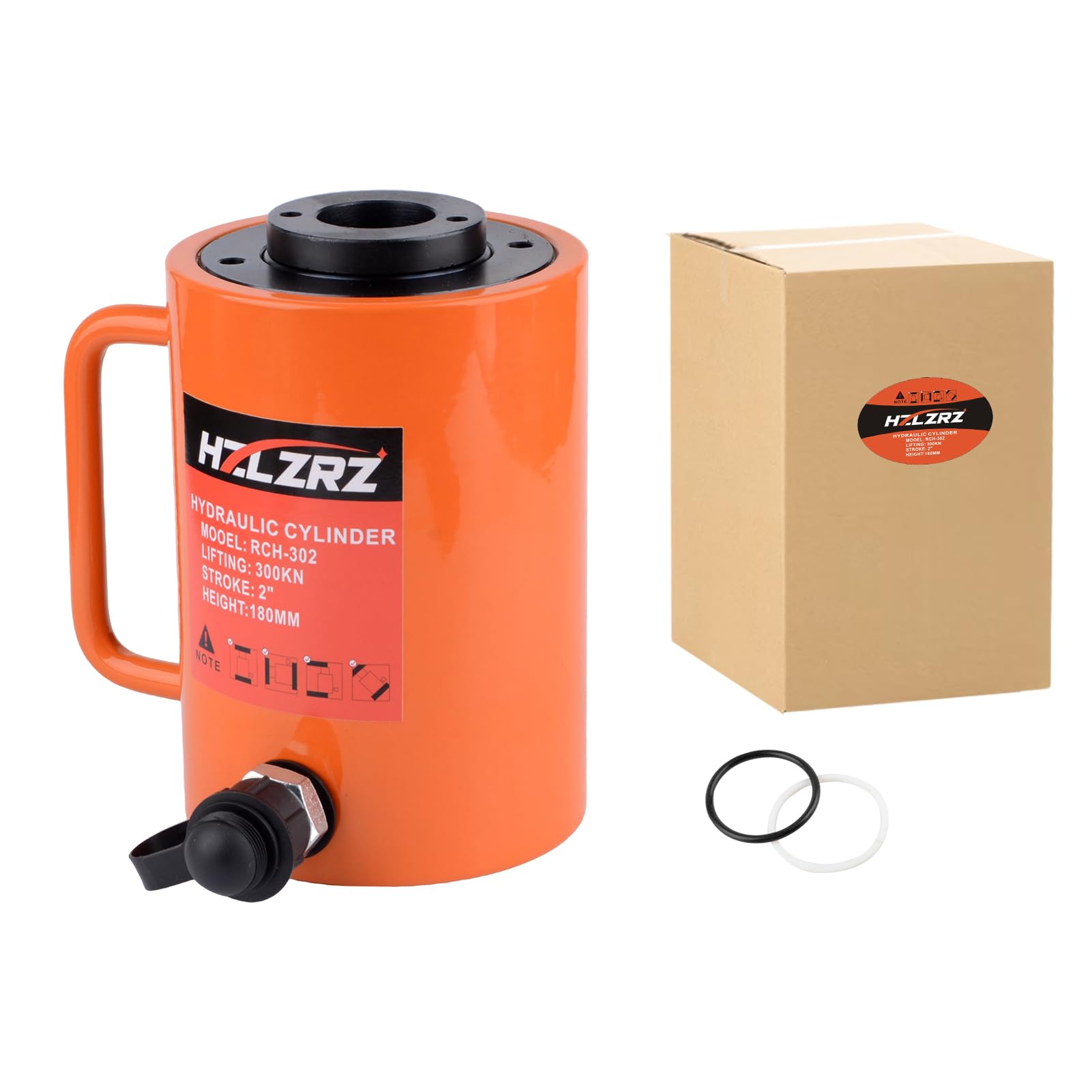 HZLZRZ 30T Hydraulic Cylinder Jack Hollow Single Acting Hydraulic Ram Cylinder, 
