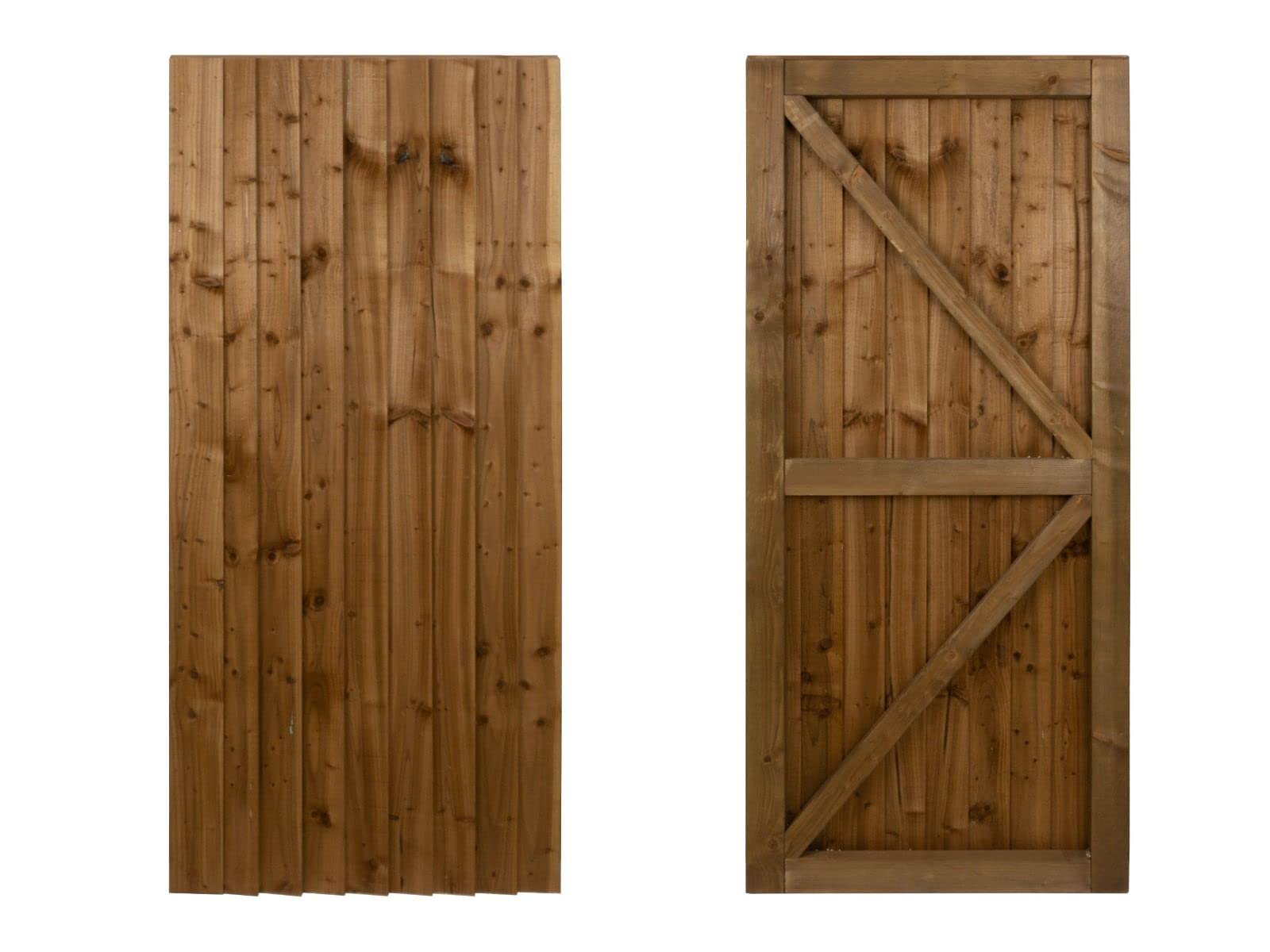 Featheredge Wooden Garden and Side Gates, Fully Framed and Capped (v2)(H-1500, W