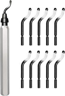 Voltrish 11-Blade HSS Deburring Tool for 3D Printing, Metal, Resin and Pipe | 11 HSS blades and anodized aluminum handle for deburring 3D prints, resin, plastic, metal, PVC conduit and copper pipe edges.