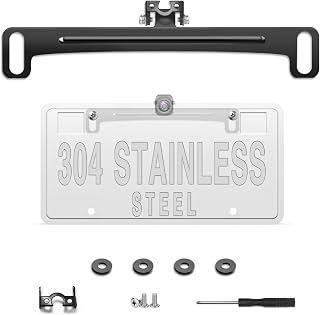 Pixelman Universal Car Rear View Camera License Plate Bracket | Upgraded Full Stainless Steel Backup Camera Mount, Dash Cam Mirror Accessory, Only Installation Holder