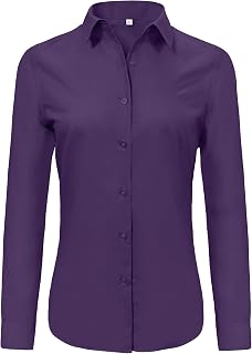 Ruisin Women Soft Modal Wrinkle Free Button Down Short Sleeve Shirts for Work Formal Blouses