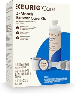 Keurig 3-Month Brewer Care Maintenance Kit | Includes Descaling Solution, 2 Water Filter Cartridges, 4 Rinse Pods, Compatible with Keurig Multi-Cup Brewers