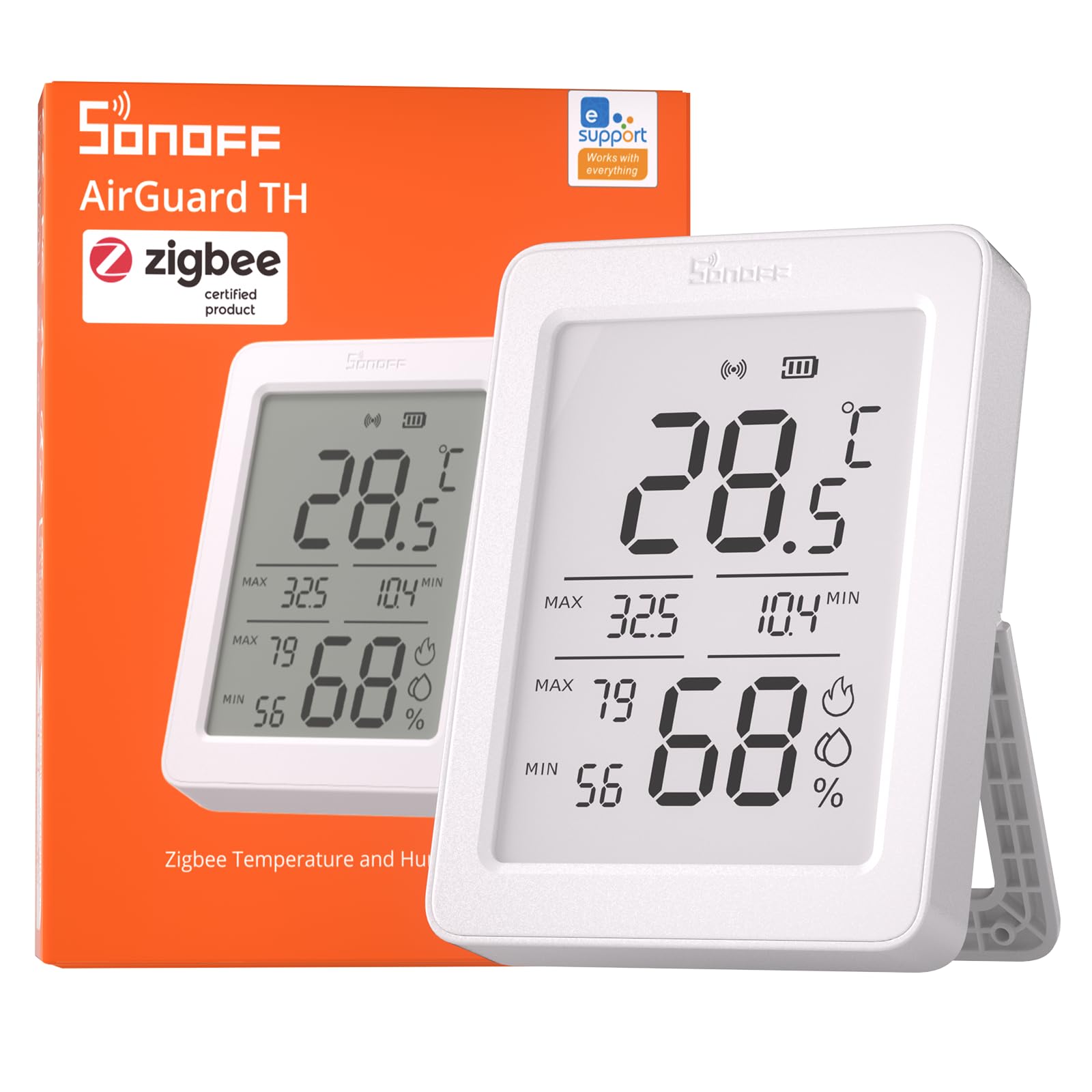 SONOFF SNZB-02DR2 AirGuard TH, Indoor Smart Zigbee Temperature and Humidity Sens