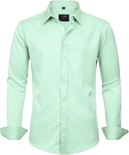 J.Ver Men’s Shirt, Plain Colours, Stretch, Long Sleeves, Regular Fit, Casual Shirts, Easy-Iron, Business Shirt, Suit Shirt