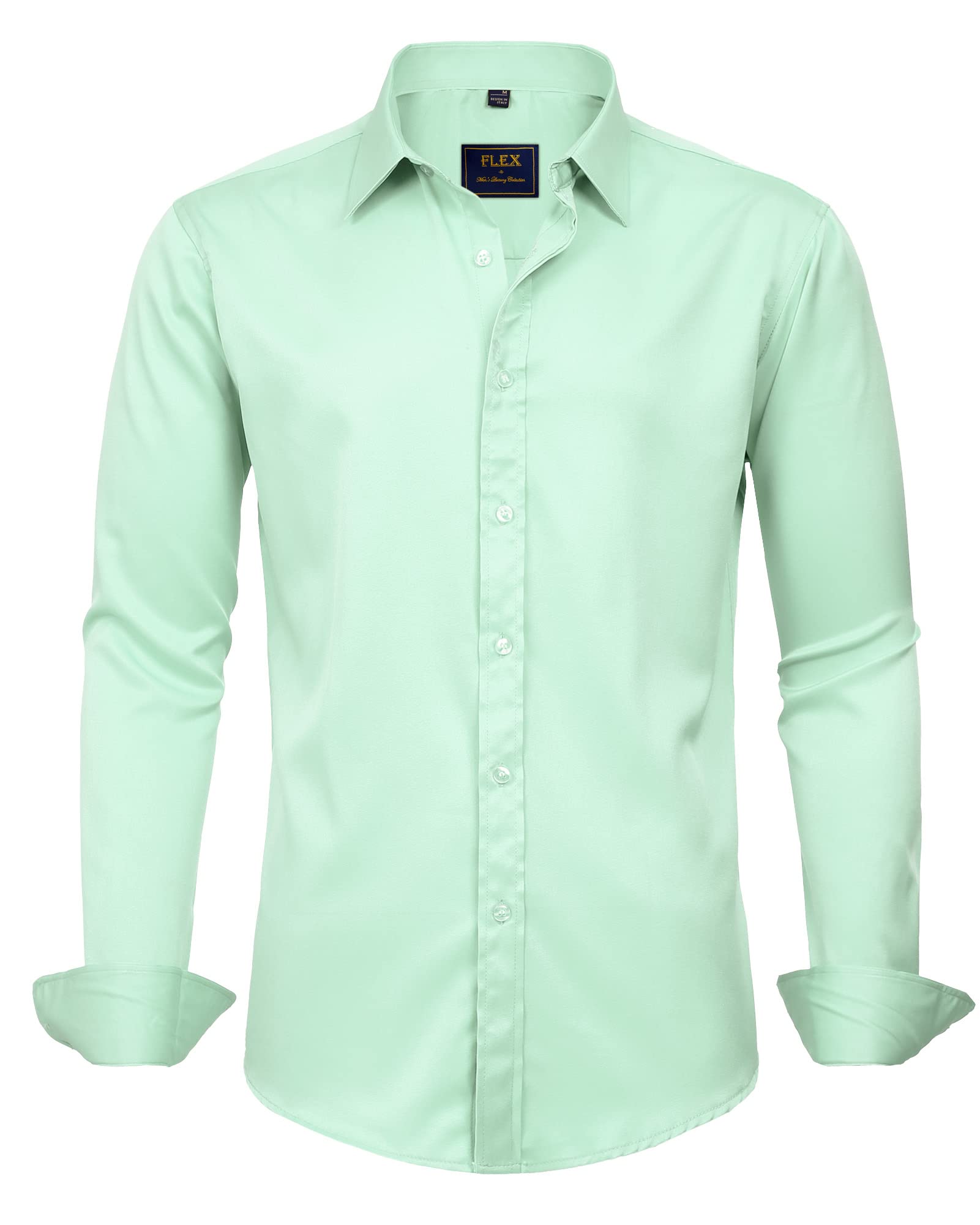 J.Ver Men’s Shirt, Plain Colours, Stretch, Long Sleeves, Regular Fit, Casual Shi