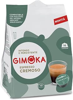 Gimoka - 64 Capsules Compatible with Nescafé®* Dolce Gusto® Coffee Machine* - Creamy Taste - Intensity 10 - 4 Packs of 16 Capsules - Made in Italy