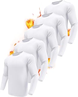 Boyzn Men's 1, 3 or 5 Pack Performance Long Sleeve T-Shirts, Quick Dry UPF 50+ Sun Protection Shirts, Moisture Wicking Sports Long Sleeve Running Tops, Athletic Gym Workout Shirts for Fishing Running
