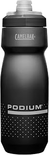 CamelBak Podium Water Bottle 24oz, Black | Easy Squeeze Design, High Flow Self Sealing Cap, Secure Bike Cage Fit, Easy Clean Components, Lightweight Cycling Bottle