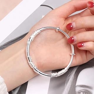 925 Sterling Silver Bracelets for Women Adjustable Delicate Bracelet Simple Elegant Jewelry Gift for Birthday Anniversary Christmas Standard Metal No Gemstone