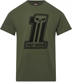 Harley-Davidson Men's Dark Trait Short Sleeve Crew-Neck T-Shirt, Military Green