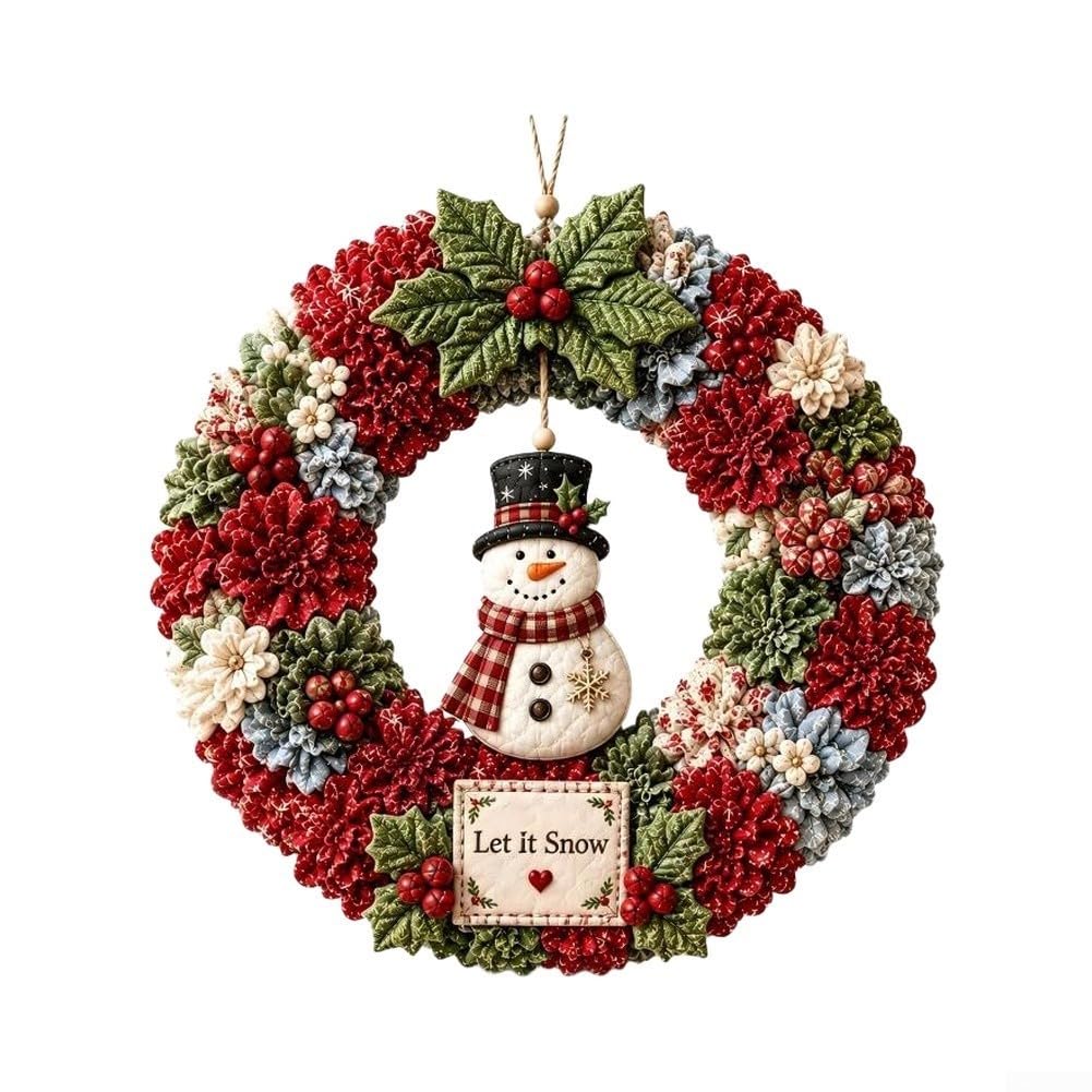 XNManaWork 3D Fabric Poke Wreath DIY Kit For Adults | Christmas Crafts With Red 