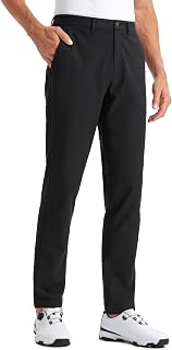 CRZ YOGA All Day Comfy Golf Pants 28"/30"/32"/34"/36" | Decent Stretch, Wrinkle-Resistant, Casual, Slightly Tapered Leg, Flat Front, Pockets, Trousers for Men