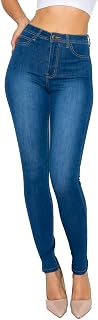 FASHION LOVER Women High Waisted Ripped Distressed Ripped Distressed Denim Jeans Olive Green Mustard Red