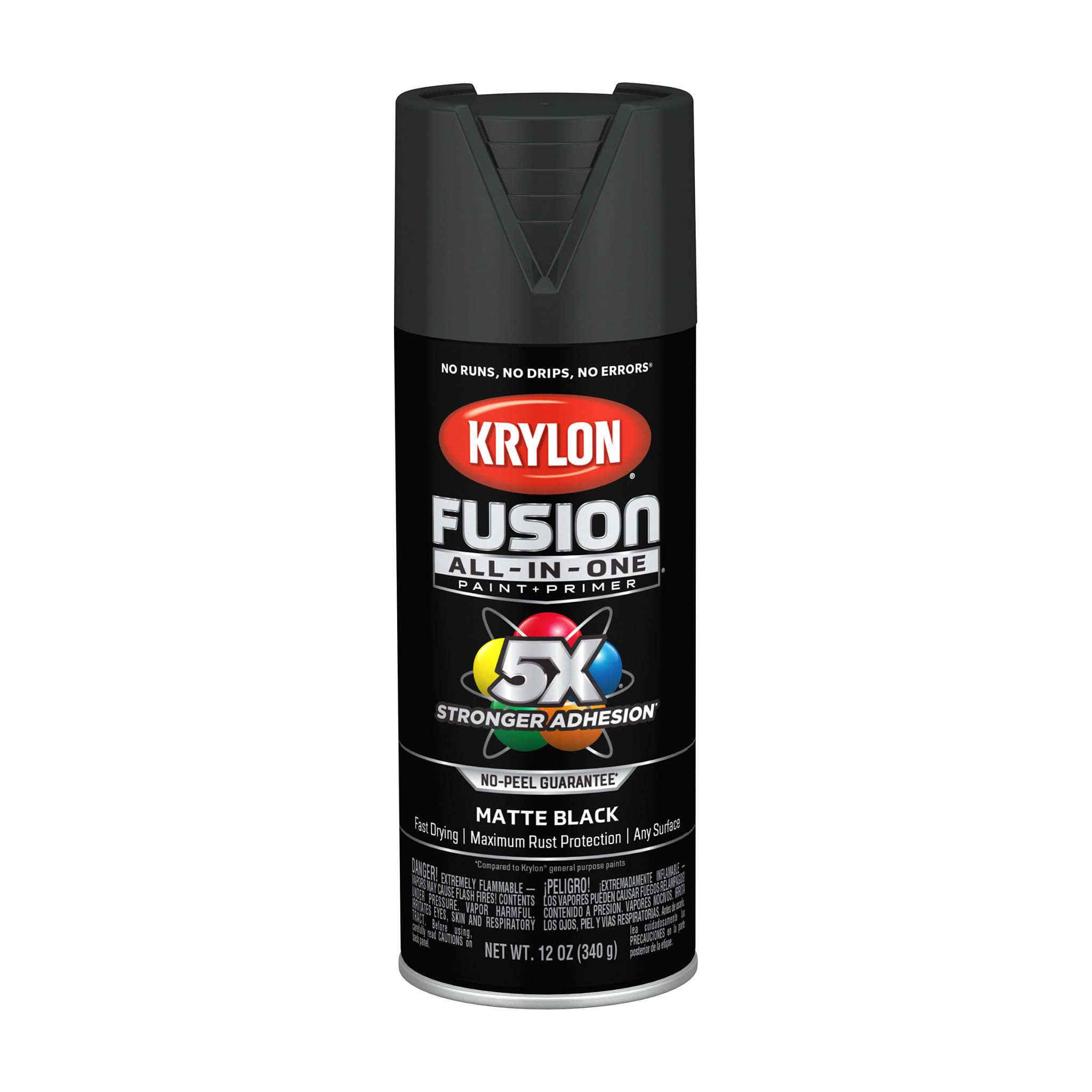 Krylon Fusion All-In-One, Matte, Black, 12 oz