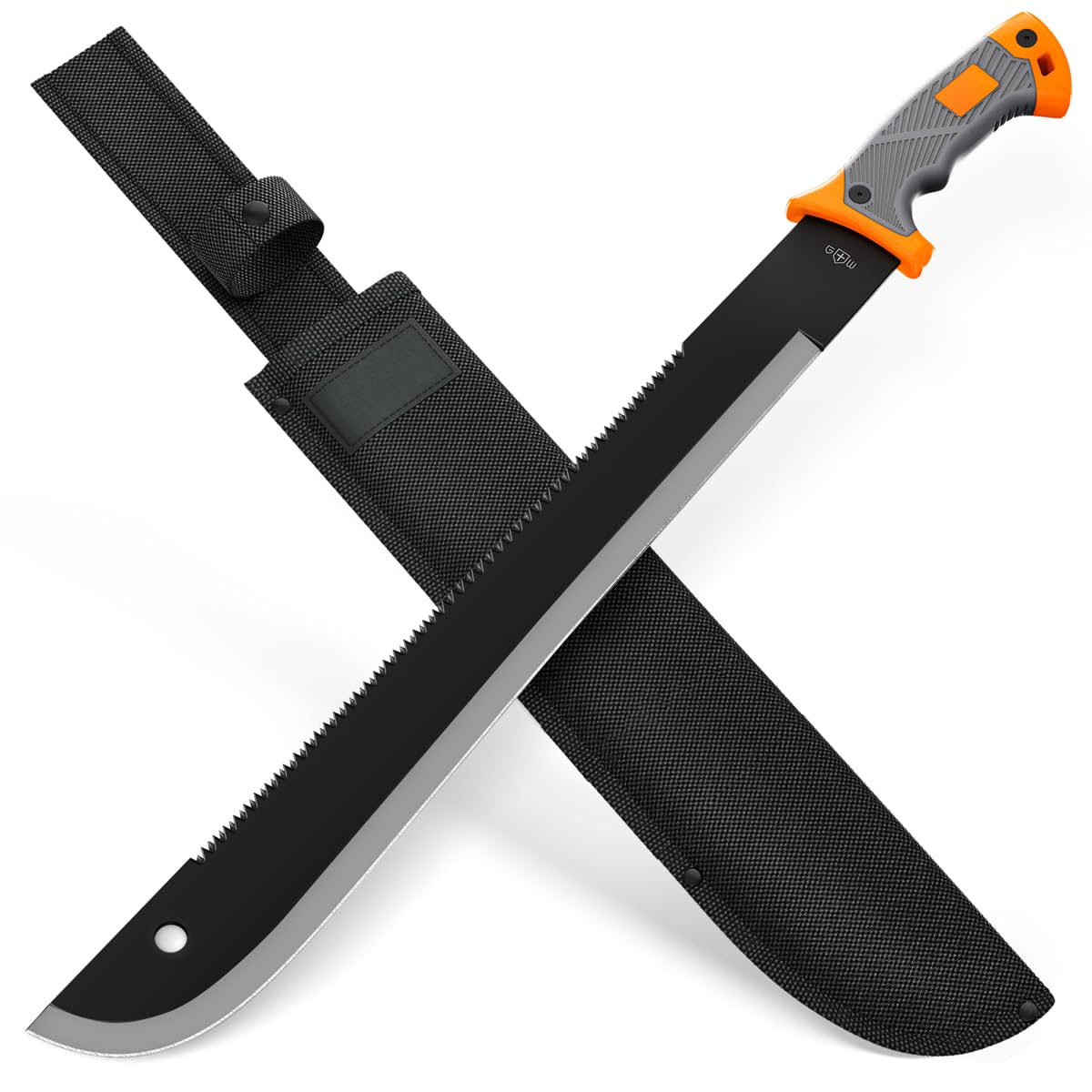 Machete with Saw - 25" Heavy Duty Tool & Sheath - Ergonomic No-Slip Handle - Sur
