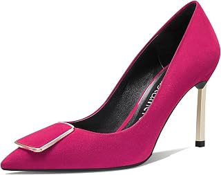 Castamere Women's Stiletto High Heel Closed Toe Pumps Slip-on Party Office Dress Cute Classic Shoes 8.5 cm Heels