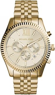Michael Kors Lexington Uhr für Herren, 45mm Quarz-Chronographenwerk mit Edelstahlarmband