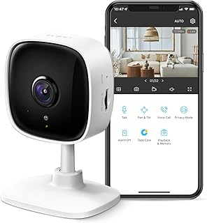 Tapo 2K Indoor Wi-Fi Home Security Camera, Privacy Mode, C110 | Up to 30ft Night Vision, Sound & Light Alarm, 2-Way Audio, microSD up to 512GB, Works w/Alexa & Google