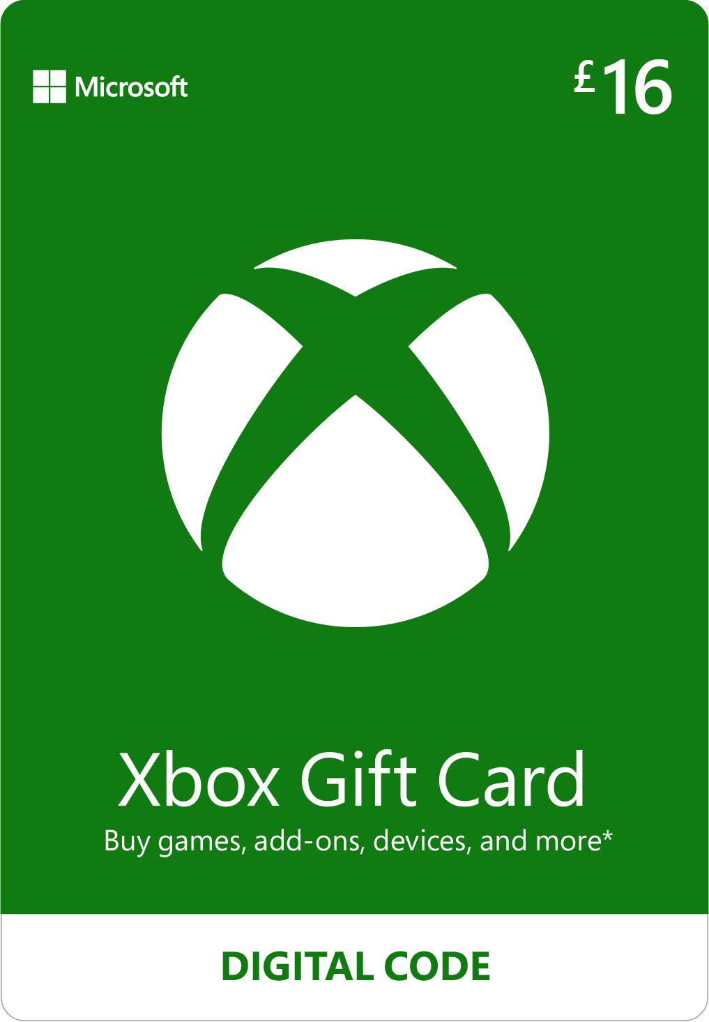 Xbox Gift Card | 16 GBP | Digital Voucher | Xbox One, Series S|X & Windows | (Do