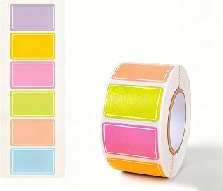 1 piece: waterproof self-adhesive labels, 500 bright color labels (25mm x 15mm) for organizing and marking