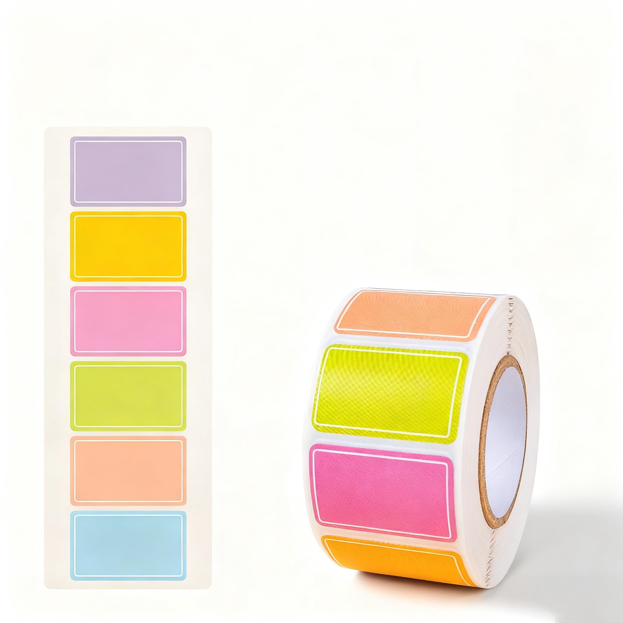 1 piece: waterproof self-adhesive labels, 500 bright color labels (25mm x 15mm) 