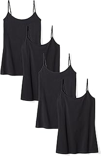 Amazon Essentials Women's Slim-Fit Camisole for Layering and Everyday Wear, Pack of 4