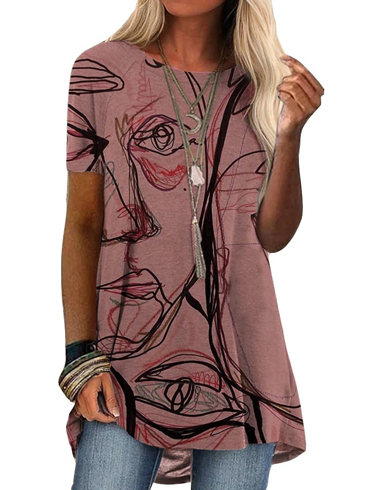 ORANDESIGNE Women's Short Sleeve Round Neck Summer Loose T-Shirts Basic T-Shirts