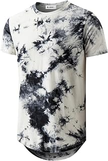 Men's Hip Hop Tie Dye Hipster Curved Hem T-Shirt