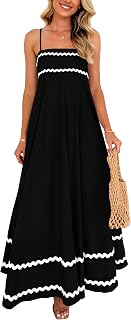 PRETTYGARDEN 2025 Women Summer Sleeveless Ruffle Sleeveless Ruffle Beach Maxi Dress