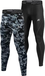 MEETWEE Men's Thermal Trousers, Thermal Tights Breathable Underwear Quick Drying for Cycling and Training Skiing Running