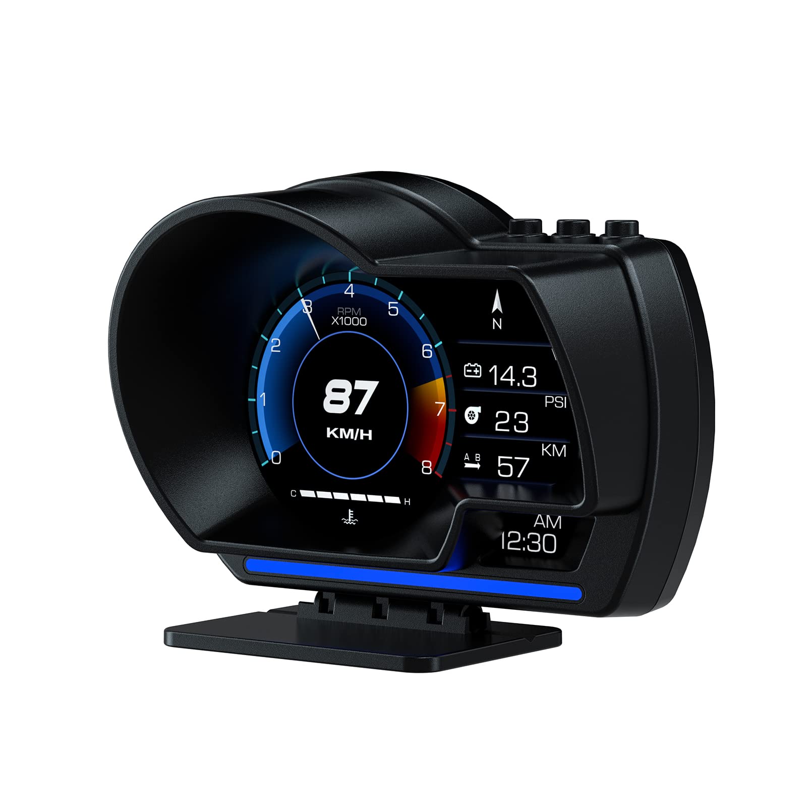 wiiyii OBD2 Gauge Display Head Up Display for Cars, Speedometer for Car P6 | OBD