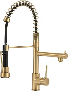 AIIMADI Brushed Gold Kitchen Faucet with Pull Down Sprayer