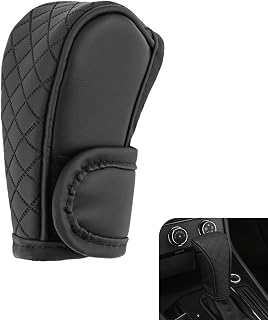 Zikefest Car Gear Shift Cover, Leather Shifter Cover, Gear Shift Knob Cover for Shift Lever Protection, Universal Car Gear Shift Cover, Car Decoration Accessories (Black)