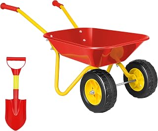 VIVOHOME Kids Wheelbarrow Children Garden Cart | with Toddler Gardening Tool Set Child Wheel Barrel Outdoor Indoor Toys Gift