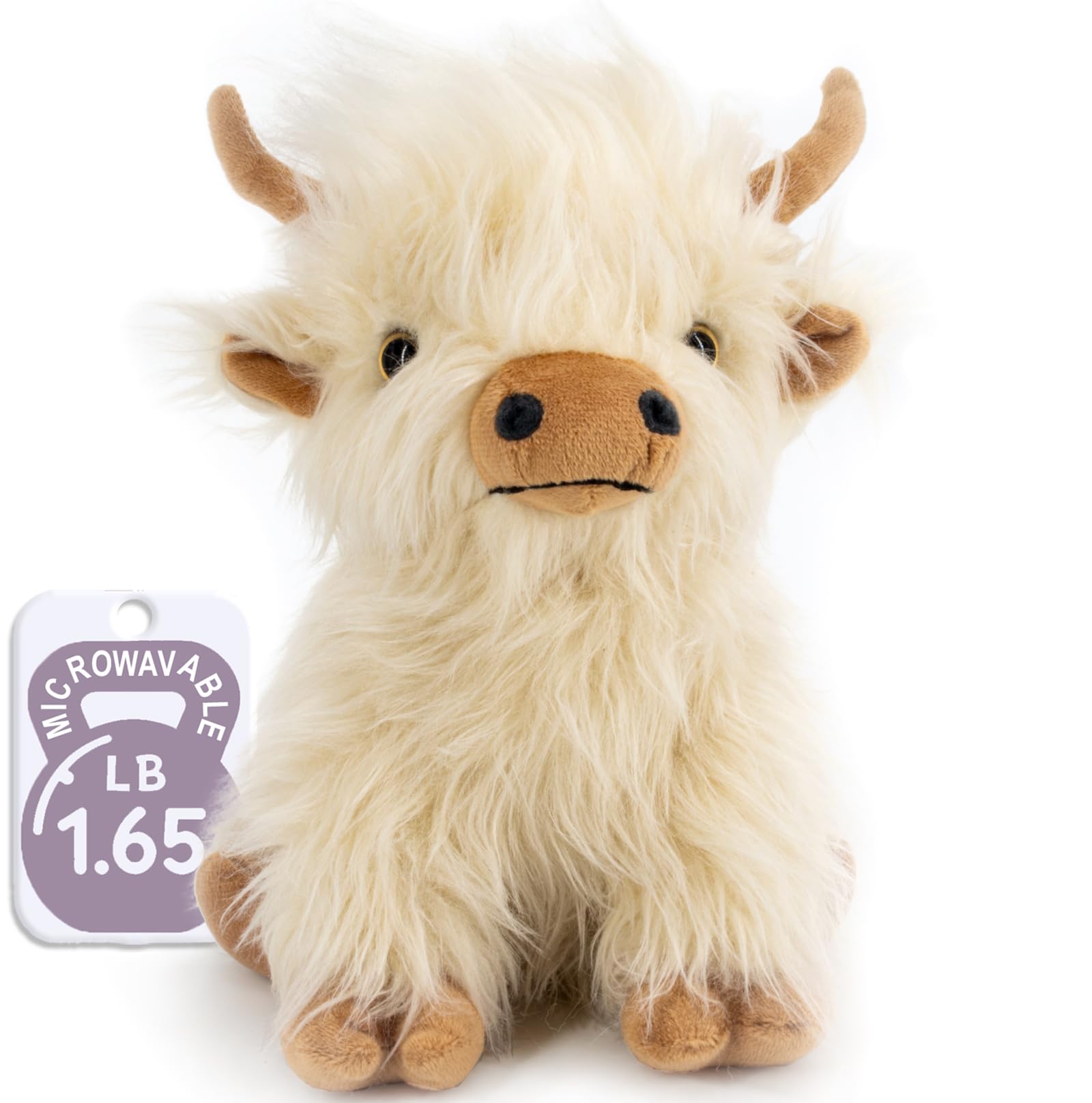 Microwavable Highland Cow Stuffed Animal Toy - Weighted Stuffed Animal Plush, He