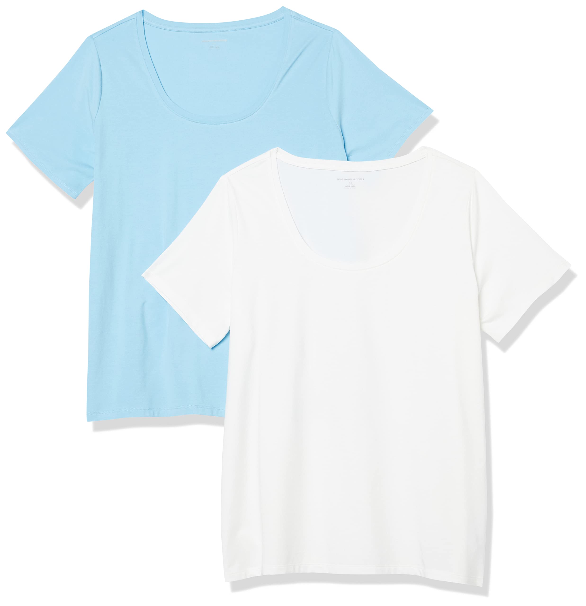 Amazon Essentials Women's Classic Fit Crew Neck Short Sleeve Cotton T-Shirt, Pac