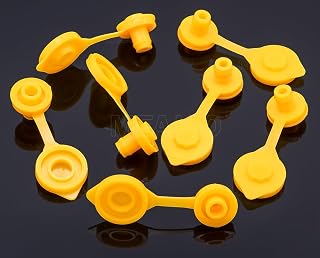 MEAJOO 5-Pack Gas Can Vent Cap Kit - Yellow Vent Plugs for Old Style Water &amp; Gas Jugs, Fuel Can Gallon Vents - Replacement Caps for Most Plastic Gas Cans