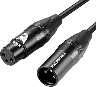 SHULIANCABLE Câble XLR, Professionnel symétrique Mâle vers Femelle Microphone Cable, Compatible avec Microphone, Table de Mixage, Caméra, Amplificateur, Alimentation Fantôme, Hautparleur (2M)