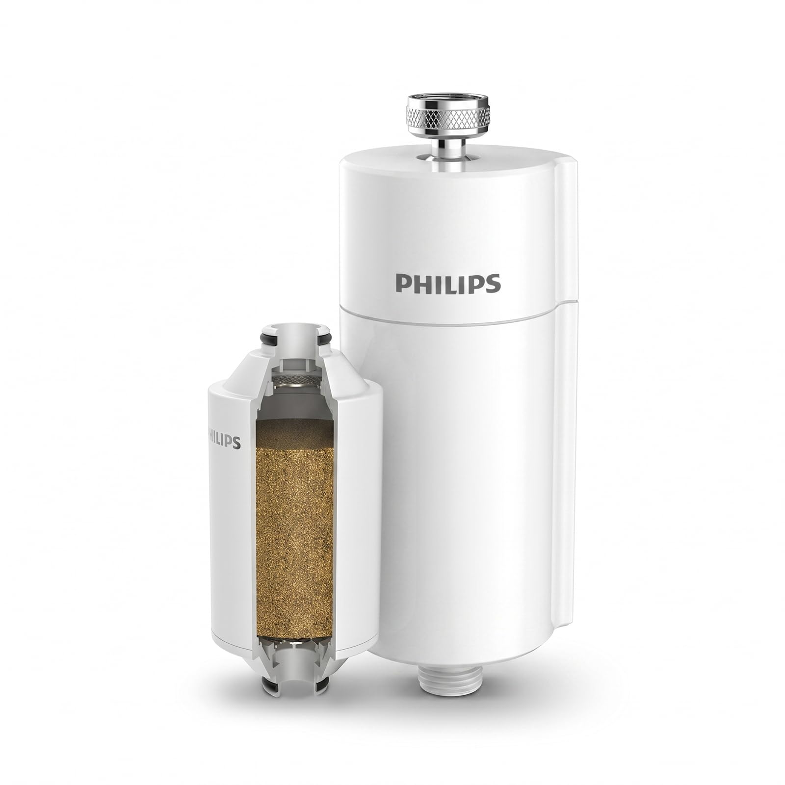 Philips Water in-Line Shower Filter and 1 Replacement Cartridge, 50 000 L Filtra