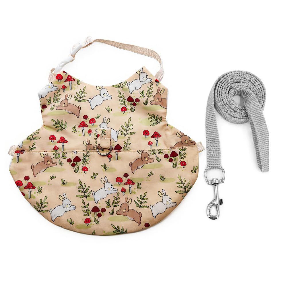 Rabbit Harness and Leash for Walking, Running, Hiking, Outdoor Camping Adjustabl